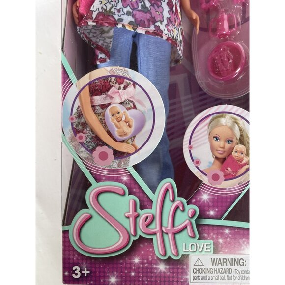 Simba Steffi Love Pregnant Doll Removable Open Tummy 11 Baby Accessories NEW - Picture 7 of 11